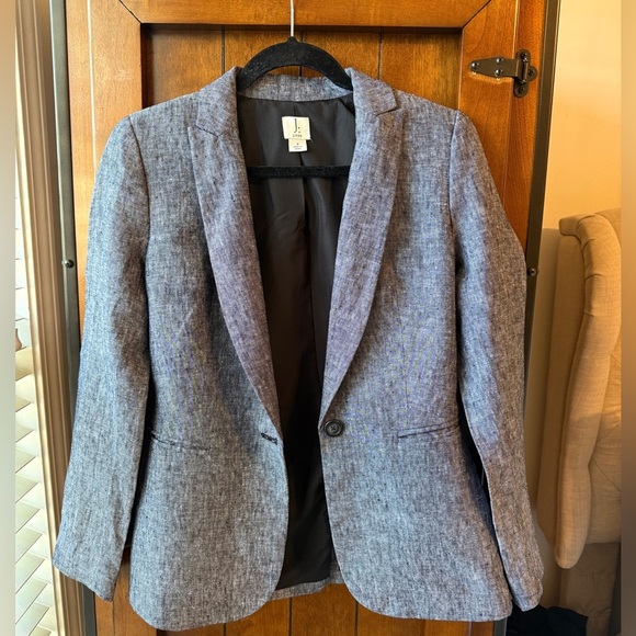 J CREW One-button linen blazer SIZE: 2 - Picture 2 of 11